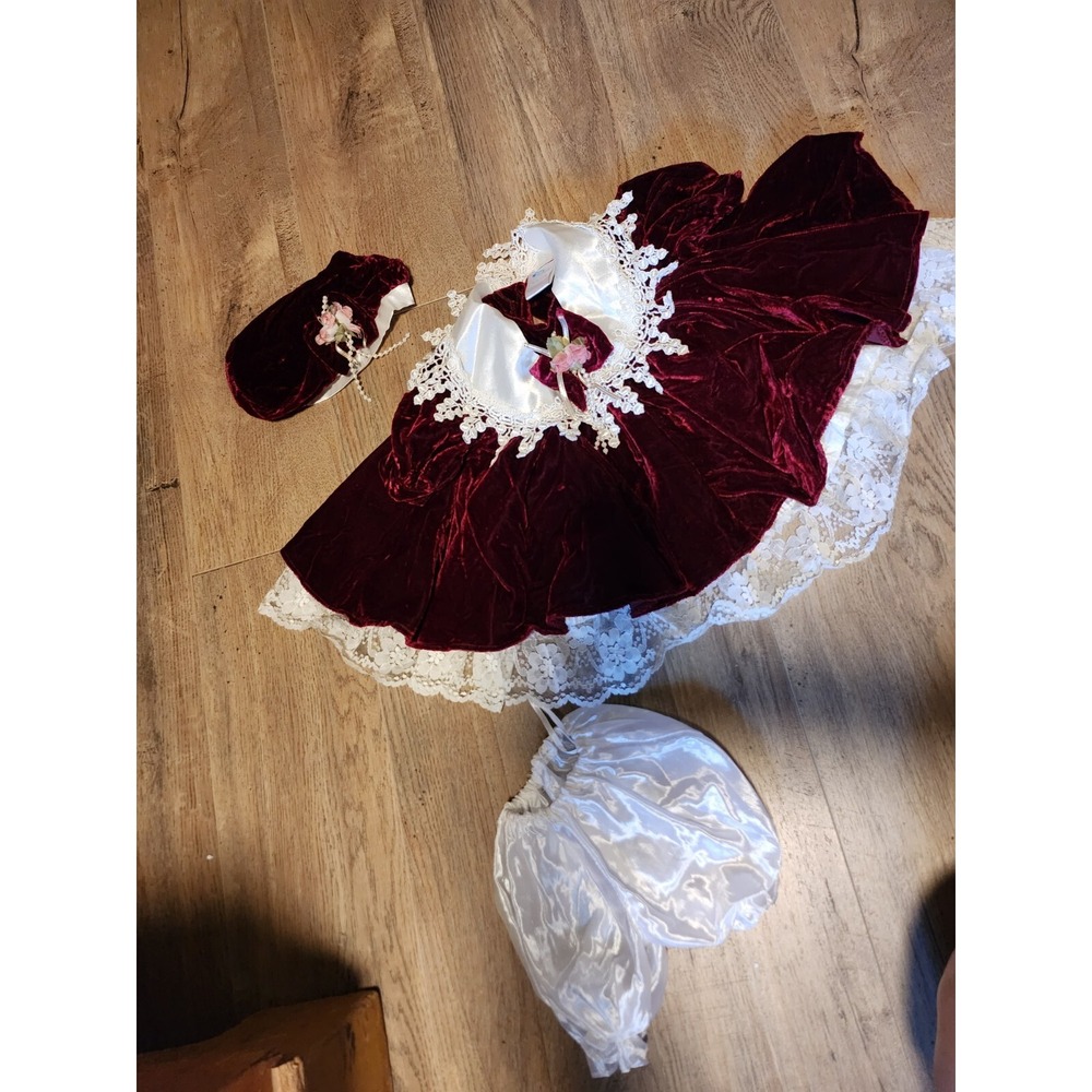 My Way Babies  Doll Clothing Dress Hat  Undies‎ Velveteen Geppeddo